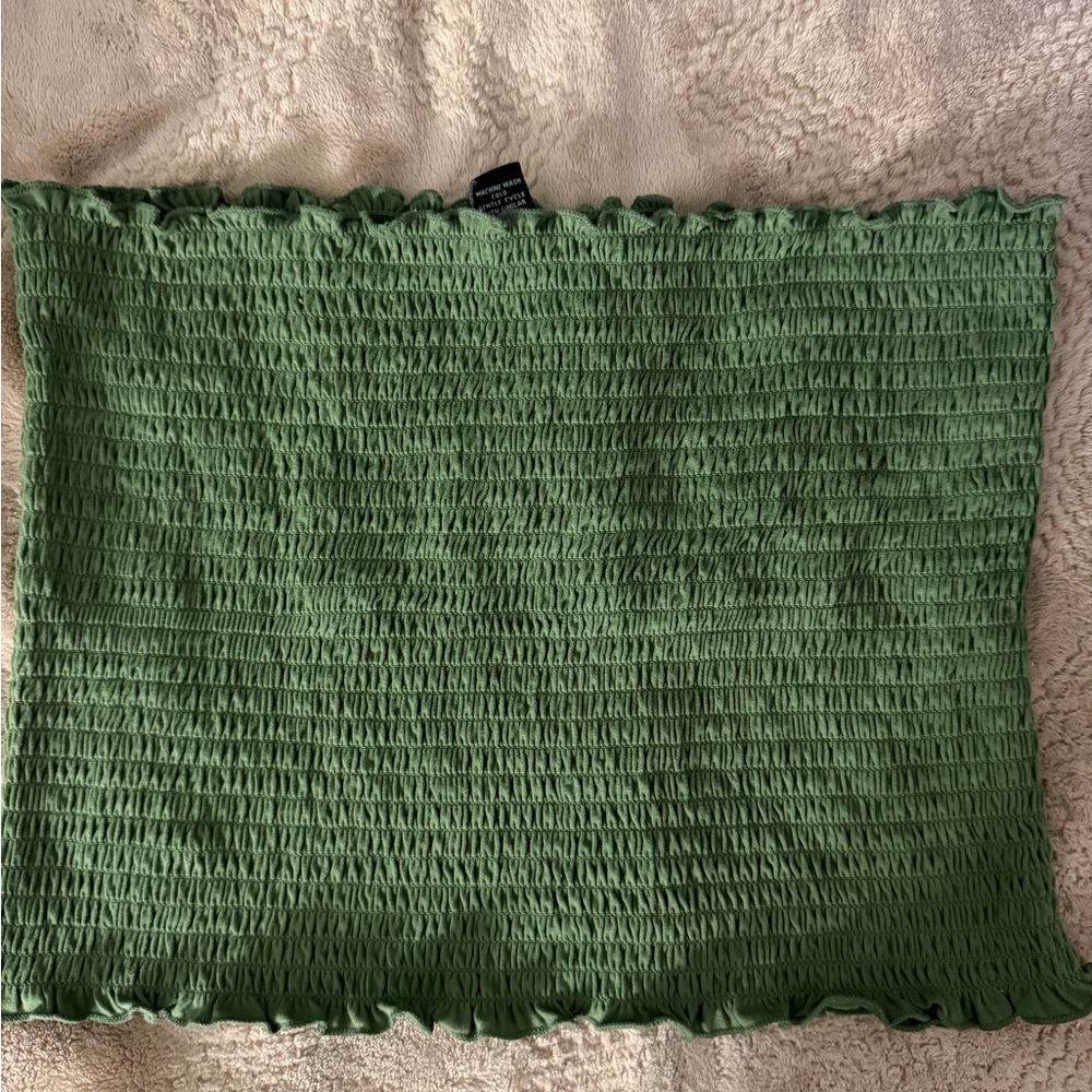 Green Smocked Tube Top